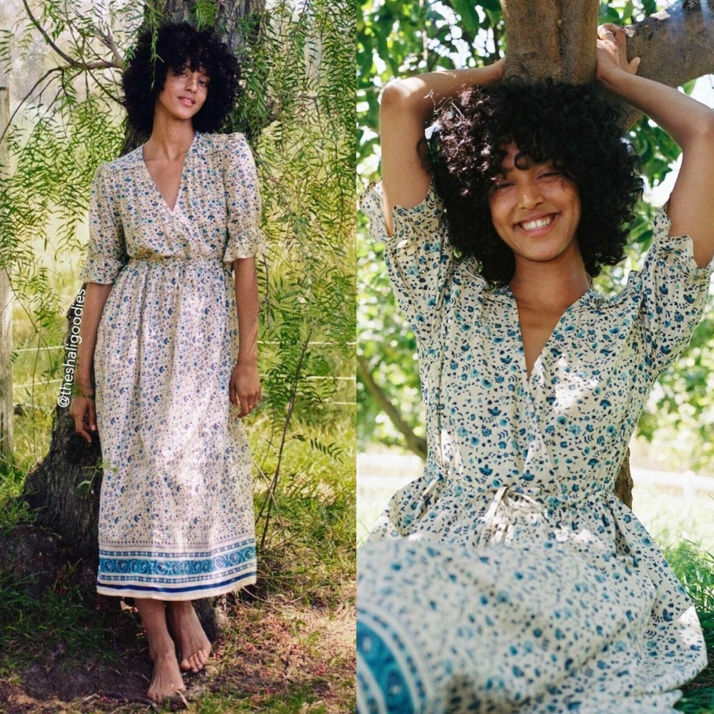 NWOT Christy Dawn Della Dress Larkspur Ditsy Field Silk-Cotton